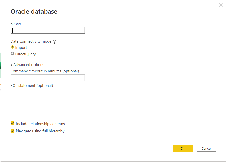 Oracle Power BI Connection